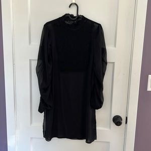 Mesh long sleeve flowy top